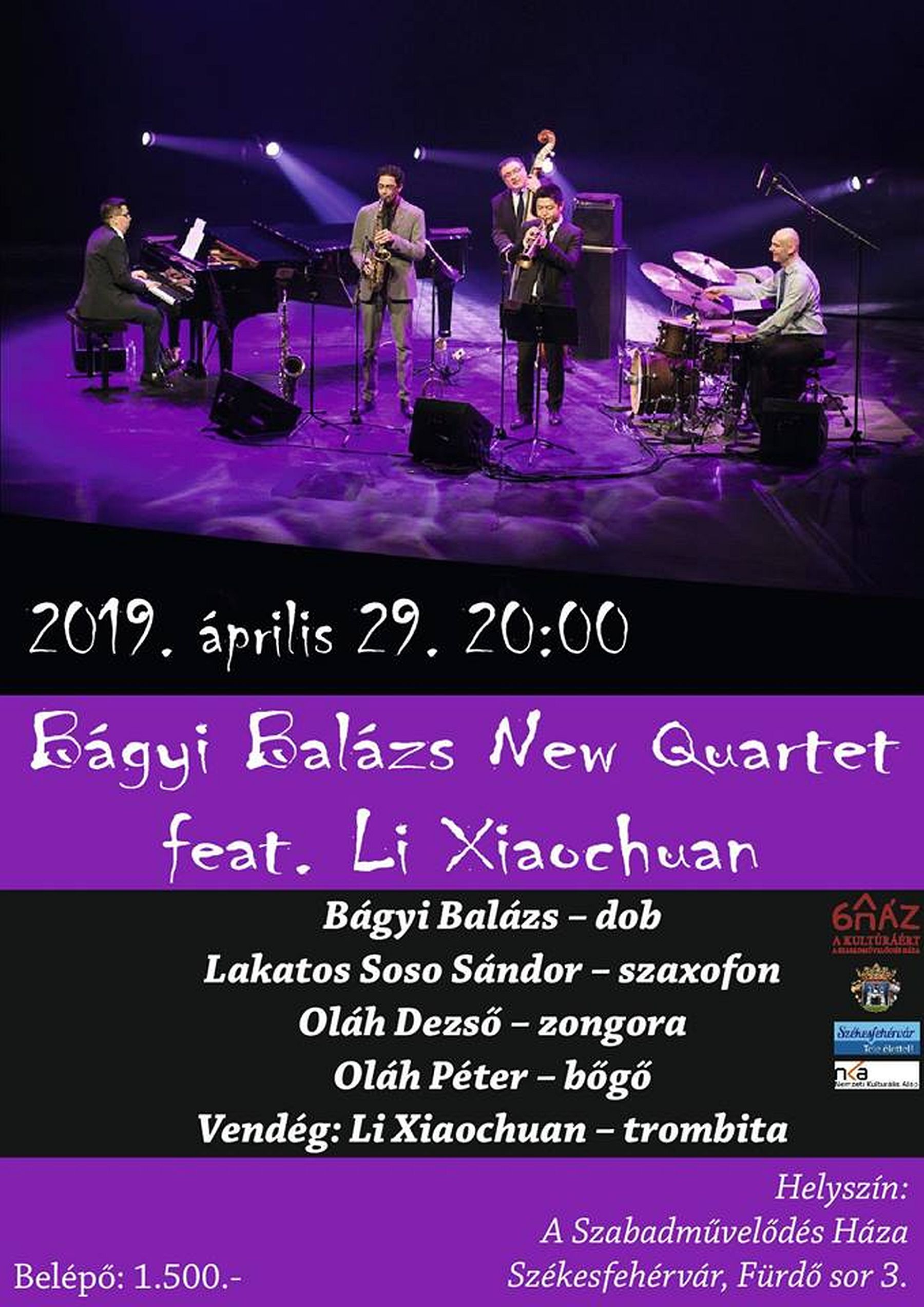 Bágyi Balázs New Quartet feat. Li Xiaochuan koncert A Szabadművelődés Házában
